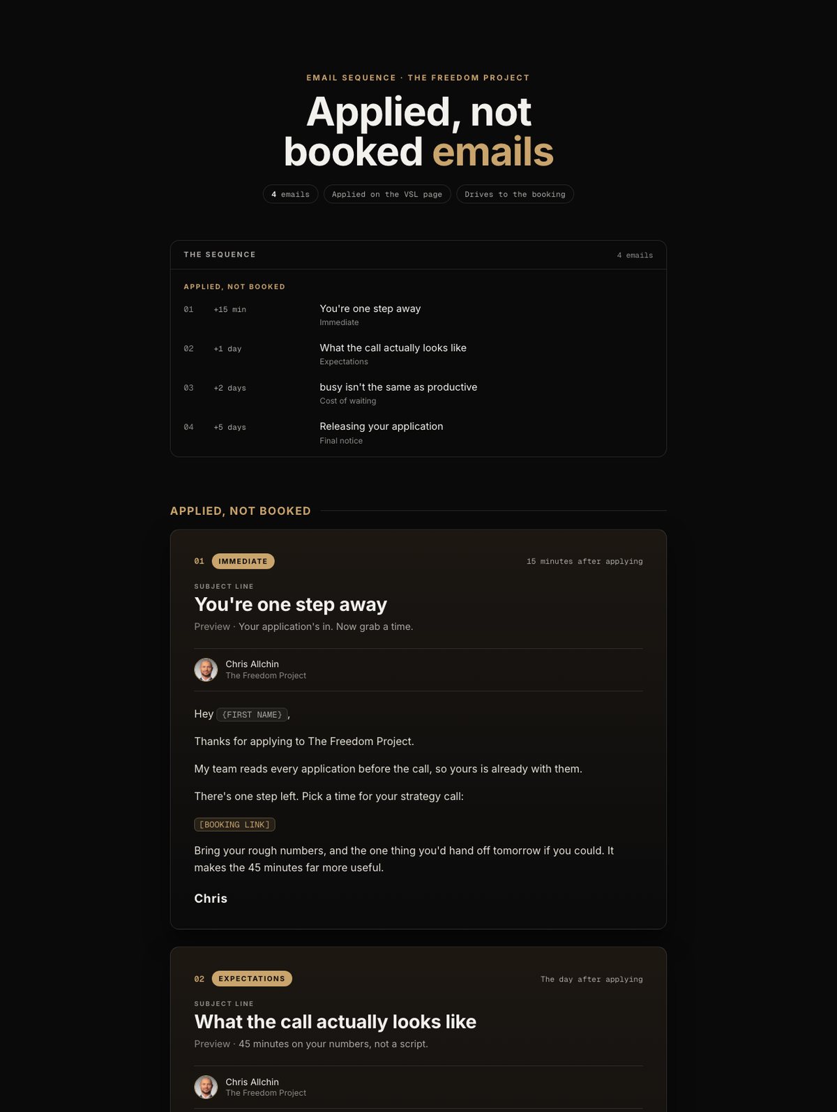 Applied, not booked preview